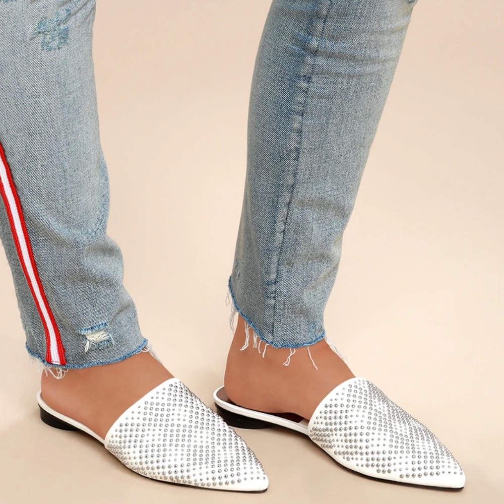 Dolce Vita white studded mules